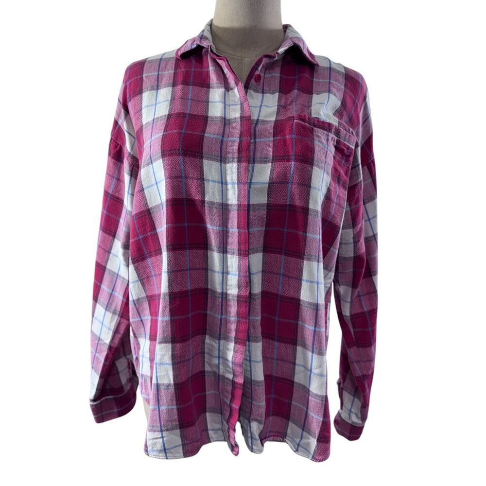 "Diane Von Furstenberg" Vintage, Flannel Plaid Shirt,SZ M, FINAL‎ SALE, DAMAGED!